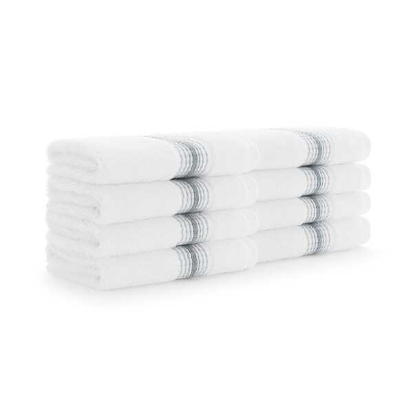 Monarch Brands Turkish Washcloths, 13in x 13in, Striped , Slate, 8PK PNP-WC-STT-1313-1-75-SLT - main